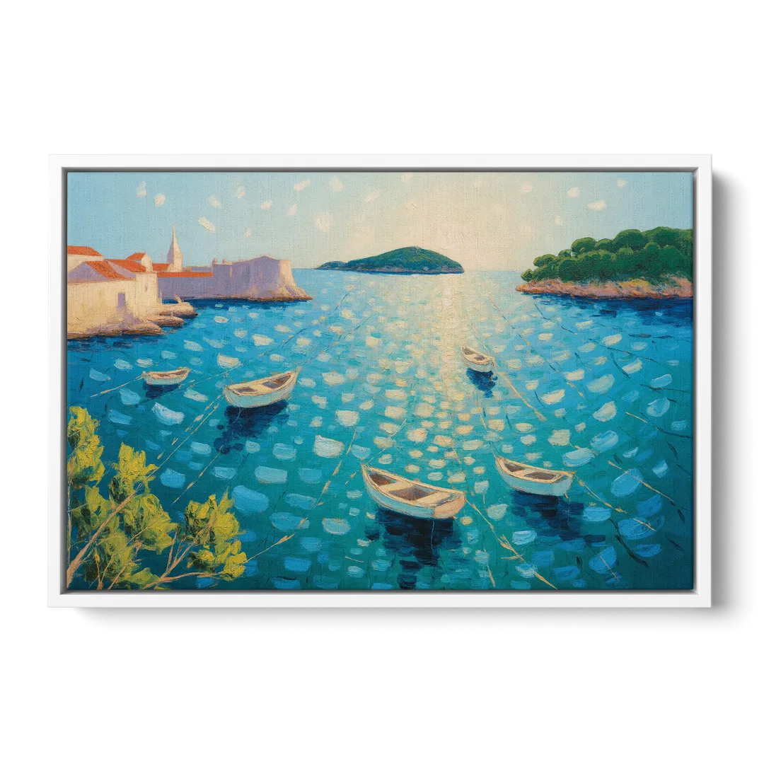 Lokrum Island Escape Front - White Canvas Wall Art