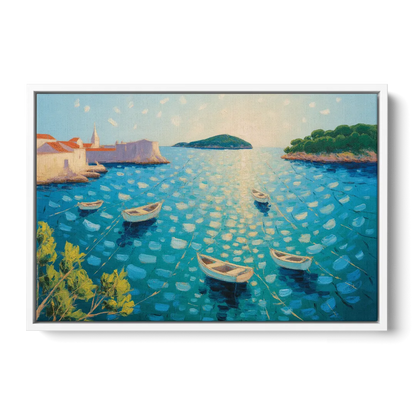 Lokrum Island Escape Front - White Canvas Wall Art