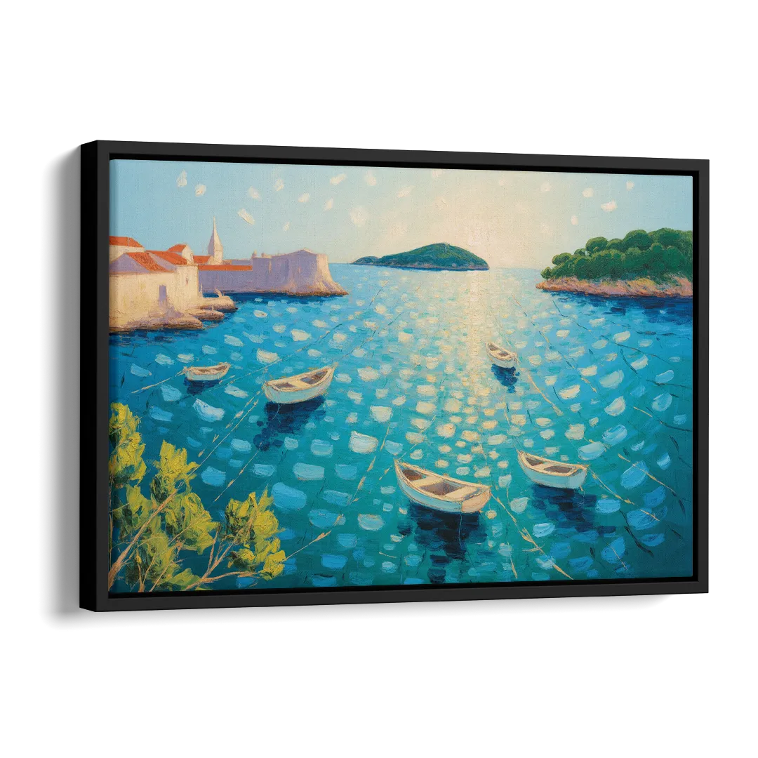 Lokrum Island Escape Side - Black Canvas Wall Art