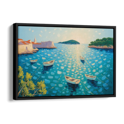 Lokrum Island Escape Side - Black Canvas Wall Art