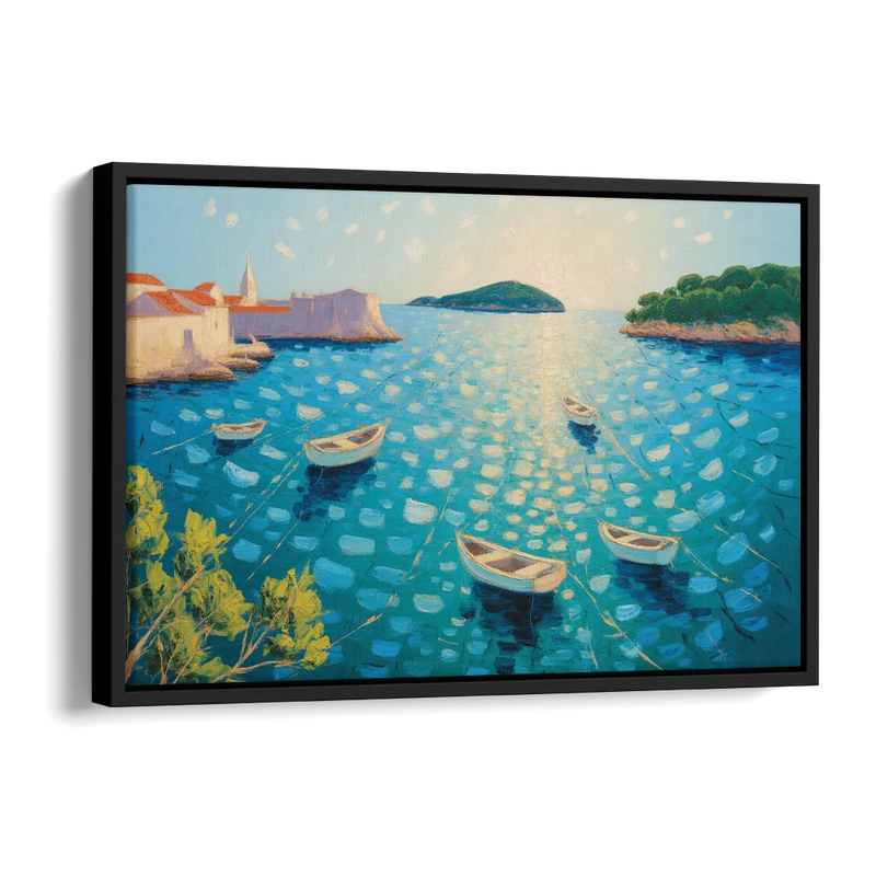 Lokrum Island Escape Side - Black Canvas Wall Art