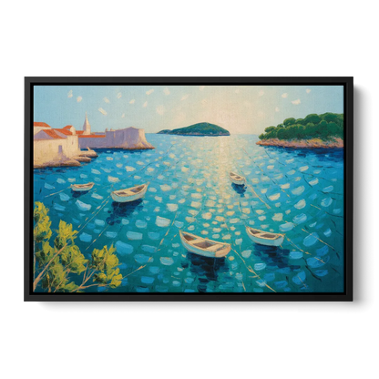 Lokrum Island Escape Front - Black Canvas Wall Art