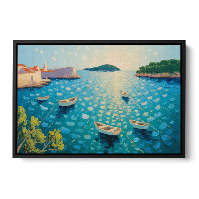 Lokrum Island Escape Front - Black Canvas Wall Art