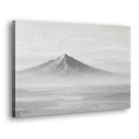Lone Mountain Peak Above a Sea of Mist - Canvas Wall Art - Side
