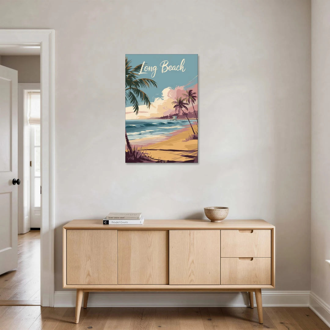 Long Beach California Coastal Scene - Canvas Wall Art - Coffee Table - 24x36
