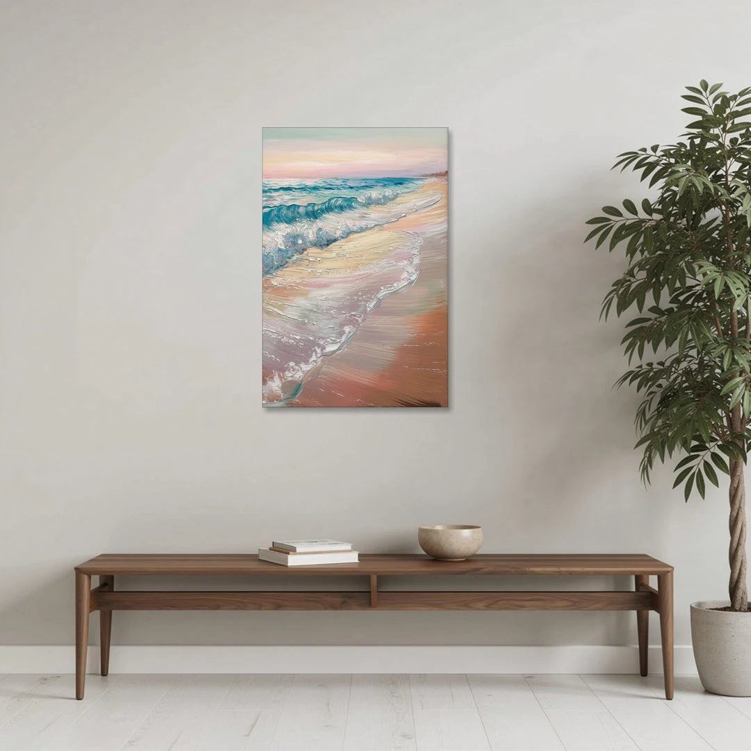 Long Beach California Ocean Waves - Canvas Wall Art - Coffee Table - 24x36