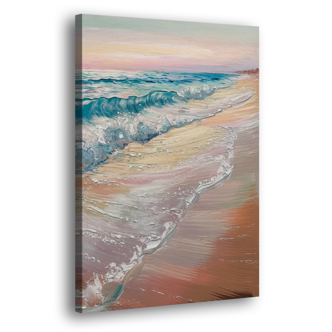 Long Beach California Ocean Waves Side - Canvas Wall Art