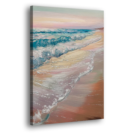 Long Beach California Ocean Waves Side - Canvas Wall Art