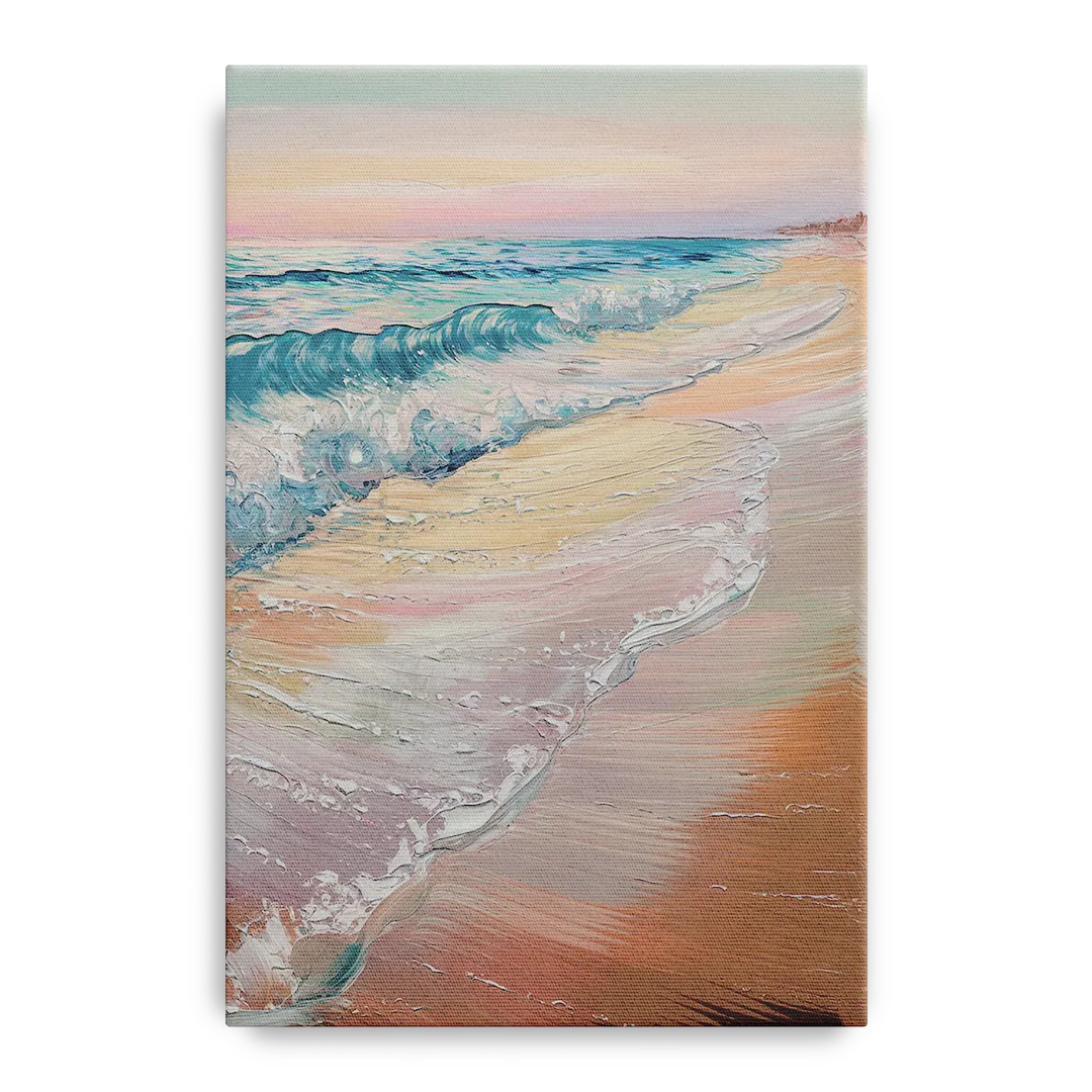 Long Beach California Ocean Waves Front - Canvas Wall Art