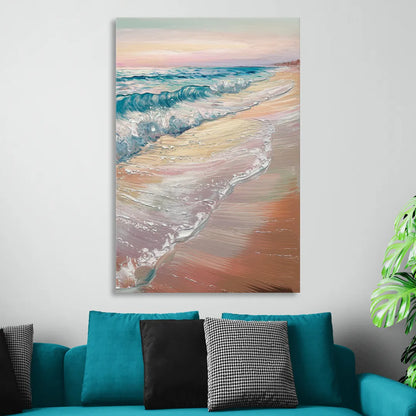 Long Beach California Ocean Waves Sitting Room - Canvas Wall Art