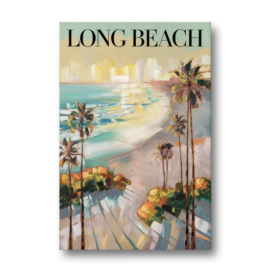 Long Beach California Palm Trees - Canvas Wall Art - Front