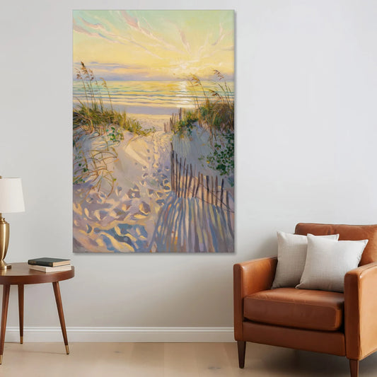 Long Beach Island Sunrise Glow - Canvas Wall Art - Sofa - 40x60