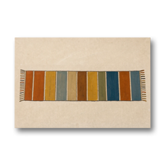 Long Narrow Wall Art of a Painted Rug Runner - Canvas Wall Art - Front