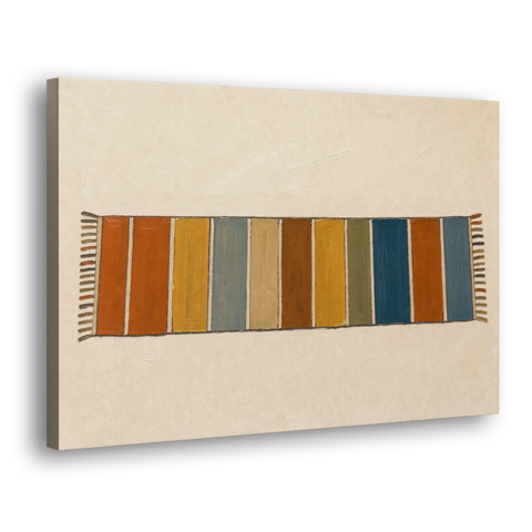 Long Narrow Wall Art of a Painted Rug Runner - Canvas Wall Art - Side