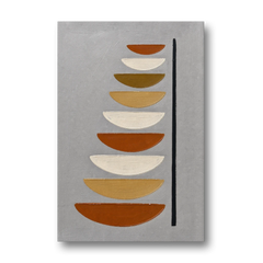 Long Vertical Wall Art of Rounded Ochre Steps - Canvas Wall Art - Front