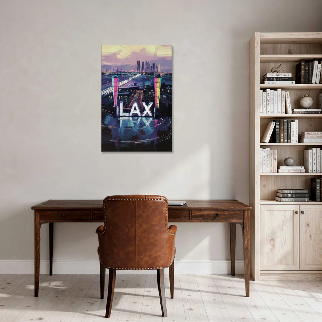 Los Angeles Airport Aerial View - Canvas Wall Art - Office - 24x36