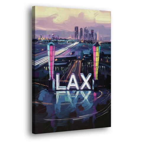 Los Angeles Airport Aerial View - Canvas Wall Art - Side