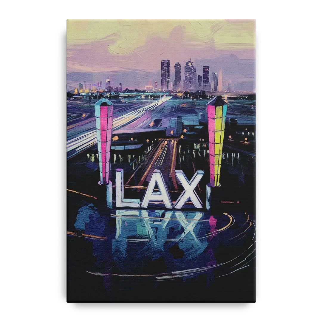 Los Angeles Airport Aerial View Front - Canvas Wall Art