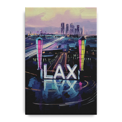 Los Angeles Airport Aerial View Front - Canvas Wall Art