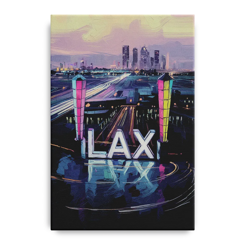 Los Angeles Airport Aerial View Front - Canvas Wall Art