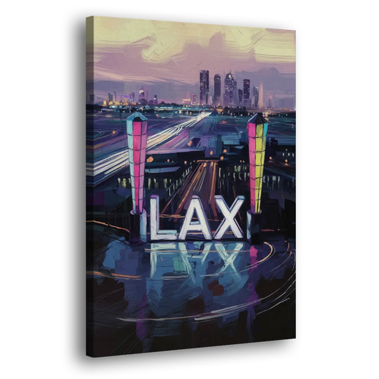 Los Angeles Airport Aerial View Side - Canvas Wall Art