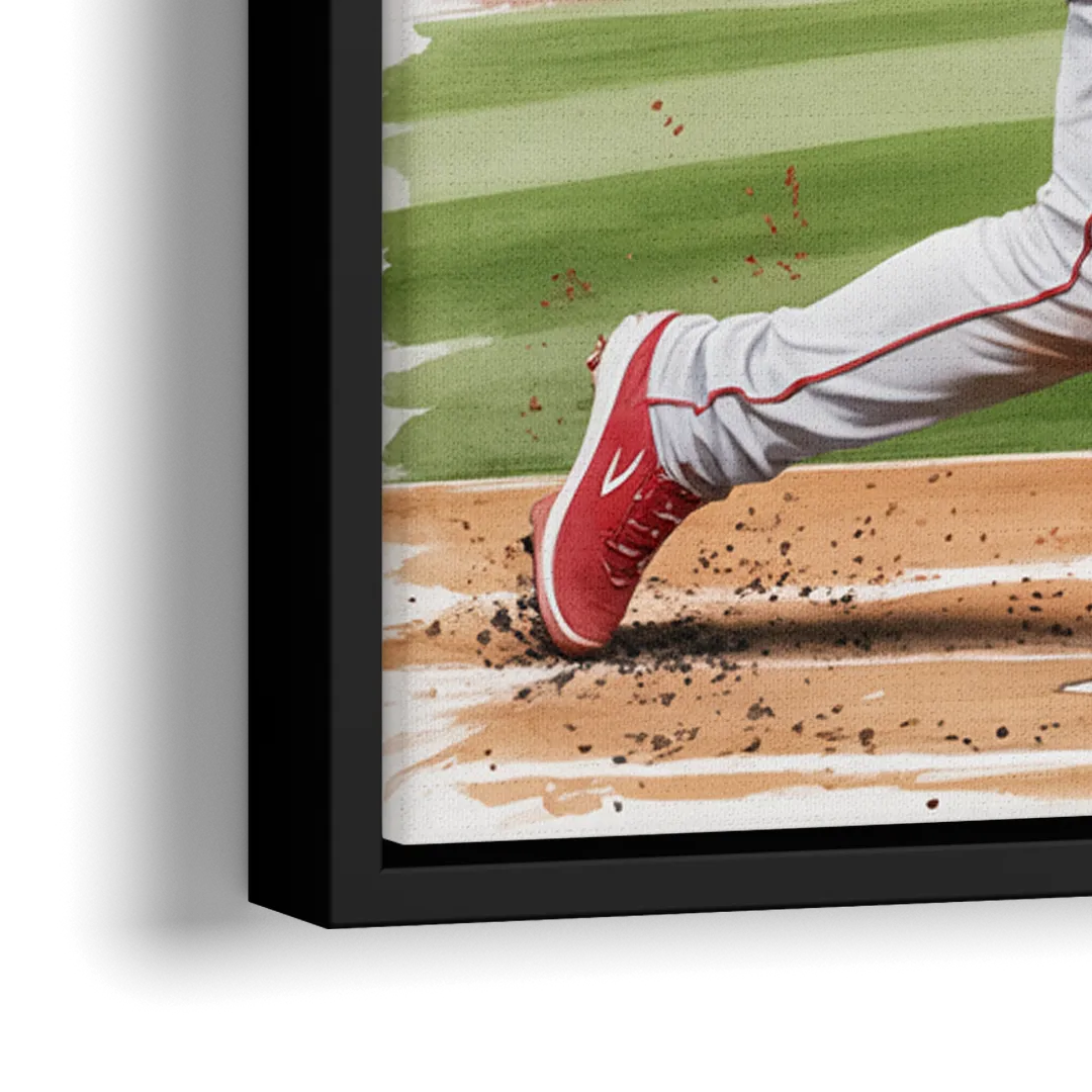 Los Angeles Angels Championship Game - Close-Up Black Frame Canvas