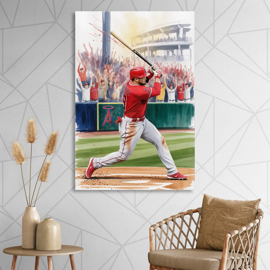 Los Angeles Angels Championship Game Sitting Room - Canvas Wall Art
