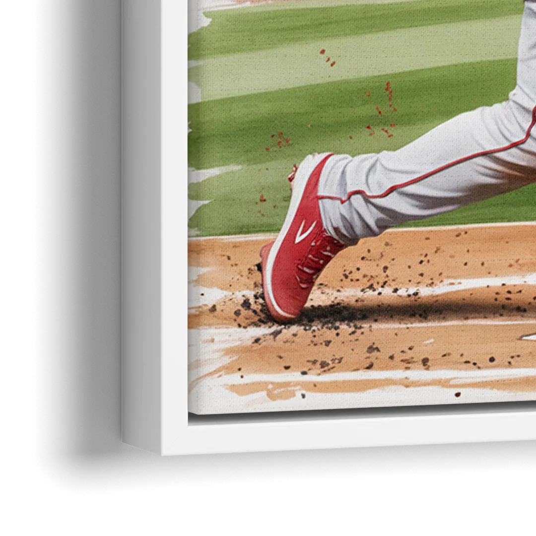 Los Angeles Angels Championship Game - Close-Up White Frame Canvas