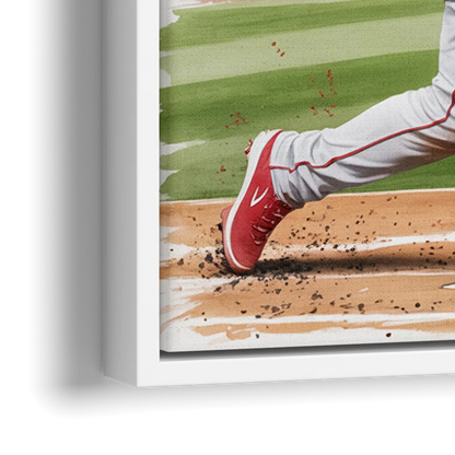 Los Angeles Angels Championship Game - Close-Up White Frame Canvas