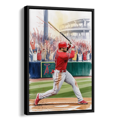 Los Angeles Angels Championship Game Side - Black Canvas Wall Art