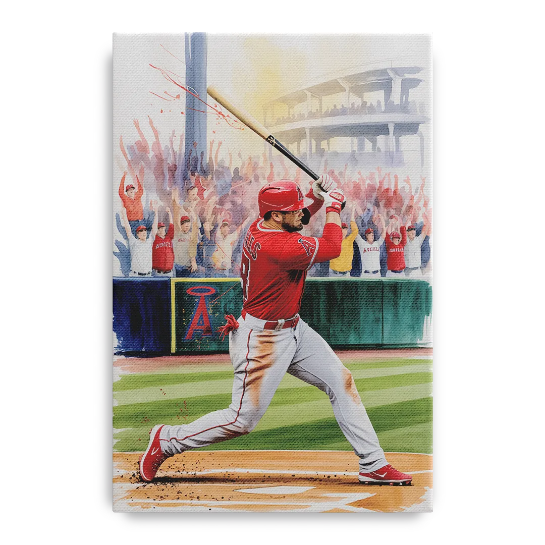 Los Angeles Angels Championship Game Front - Canvas Wall Art