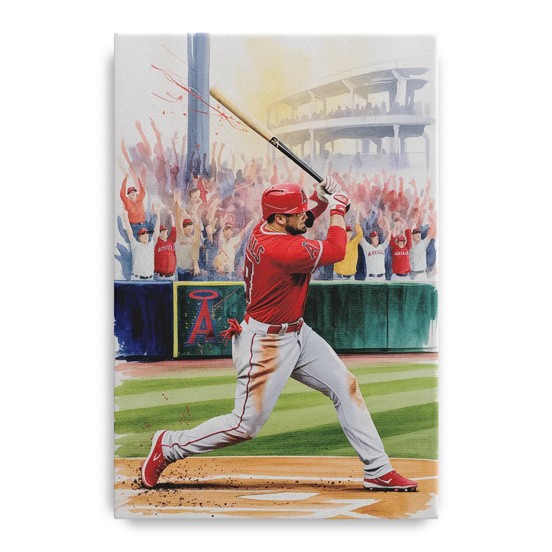 Los Angeles Angels Championship Game Front - Canvas Wall Art