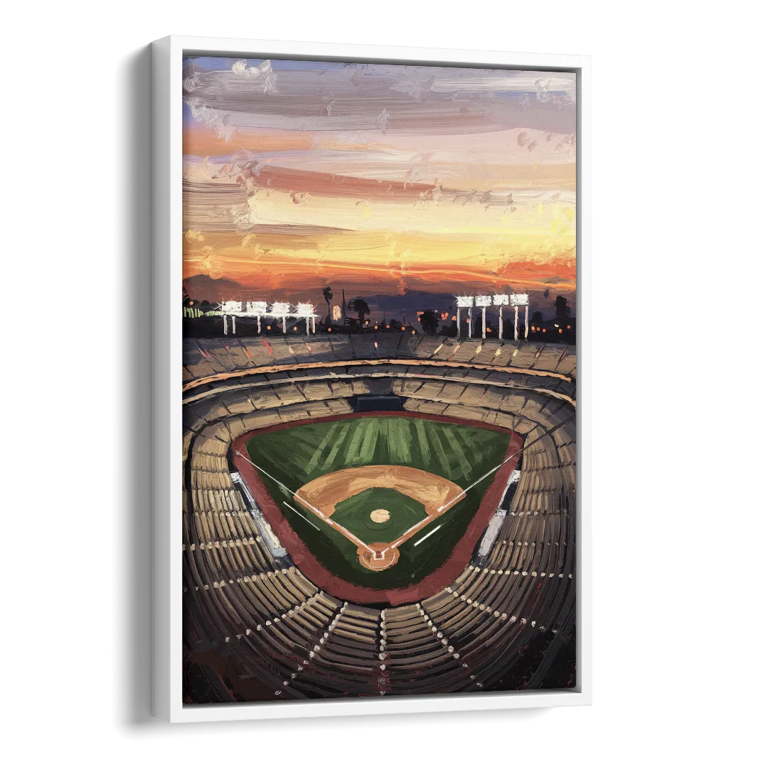 Los Angeles Angels Stadium Side - White Canvas Wall Art