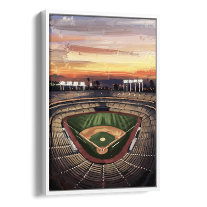 Los Angeles Angels Stadium Side - White Canvas Wall Art