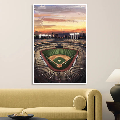 Los Angeles Angels Stadium Living Room - White Canvas Wall Art