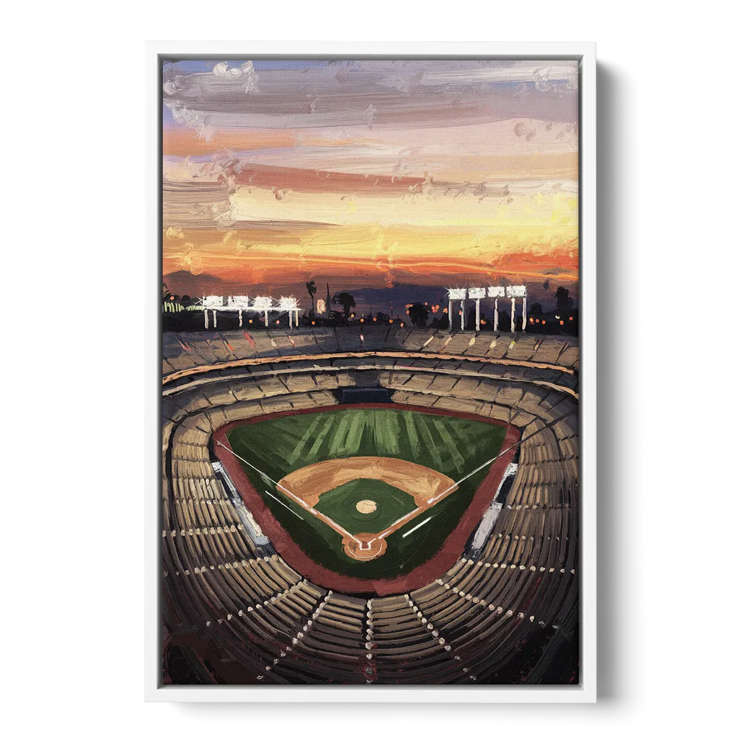 Los Angeles Angels Stadium Front - White Canvas Wall Art