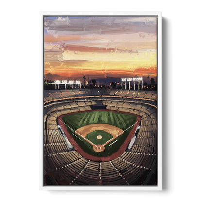 Los Angeles Angels Stadium Front - White Canvas Wall Art