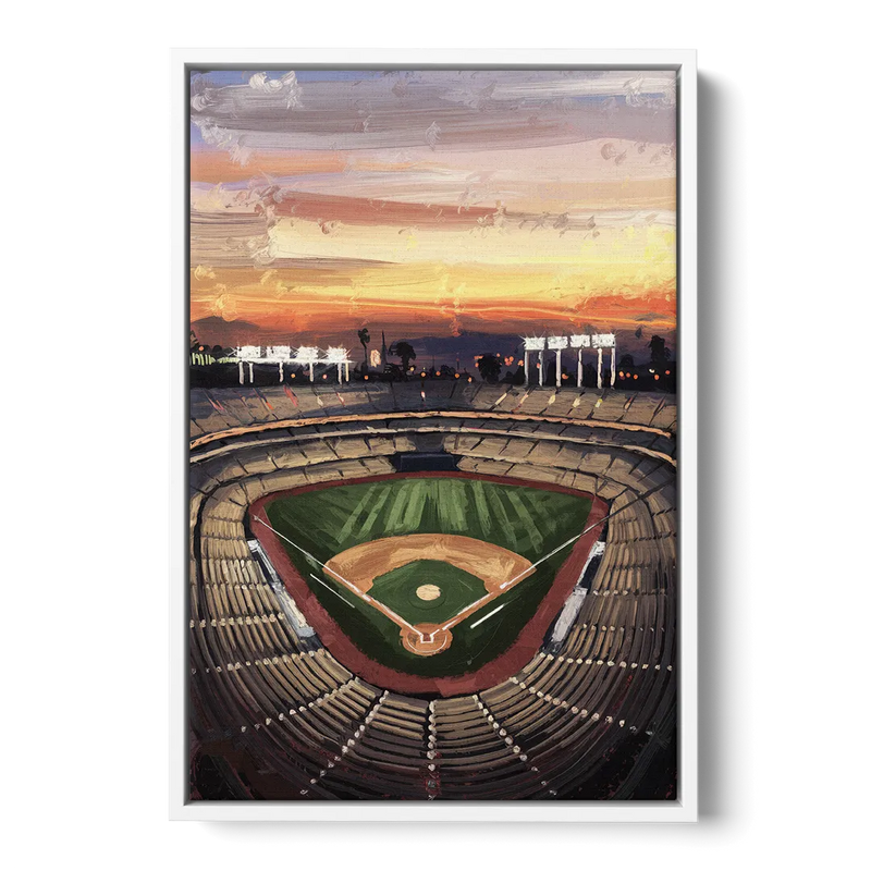Los Angeles Angels Stadium Front - White Canvas Wall Art