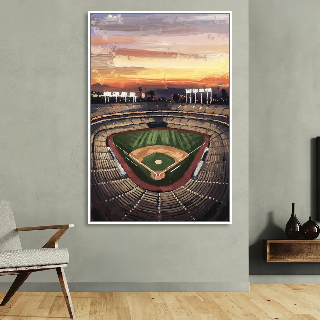 Los Angeles Angels Stadium Sitting Room - White Canvas Wall Art