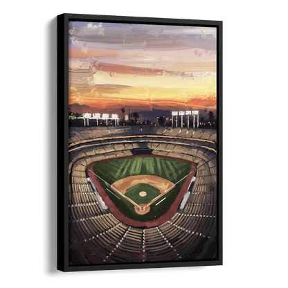 Los Angeles Angels Stadium Side - Black Canvas Wall Art