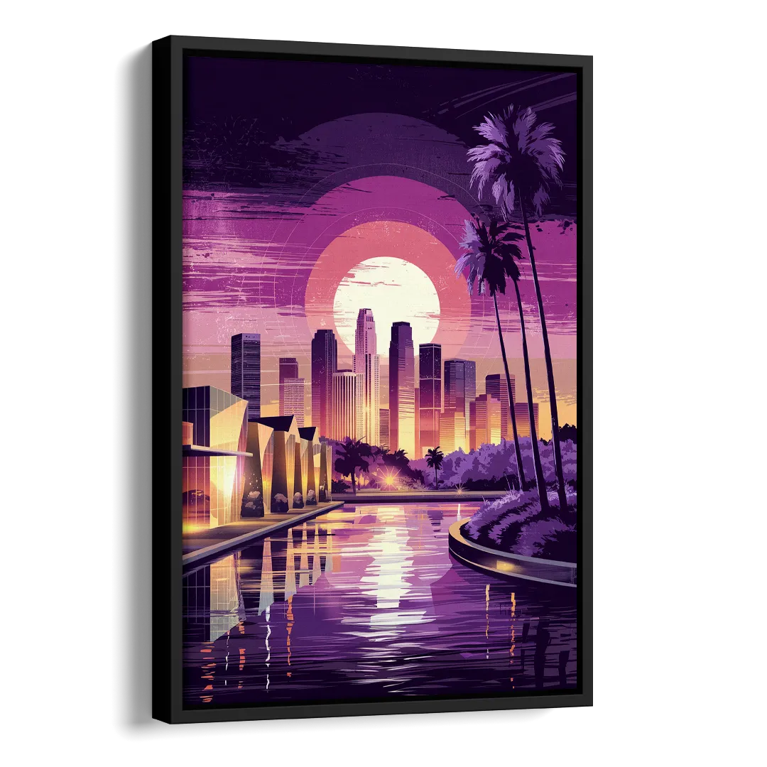 Los Angeles Art District Side - Black Canvas Wall Art
