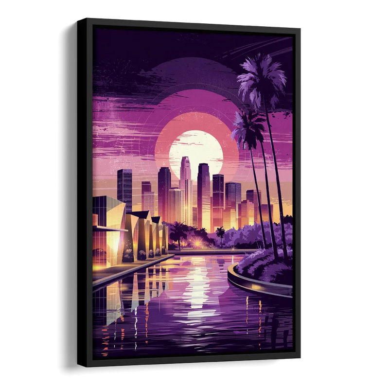 Los Angeles Art District Side - Black Canvas Wall Art
