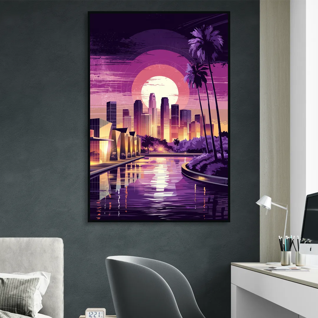 Los Angeles Art District Living Room - Black Canvas Wall Art