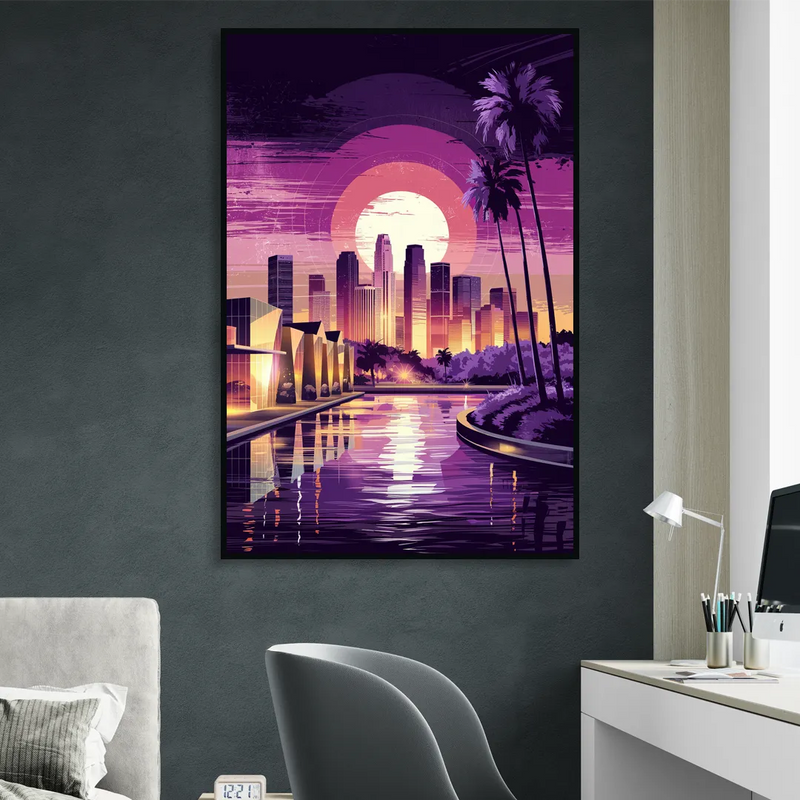 Los Angeles Art District Living Room - Black Canvas Wall Art