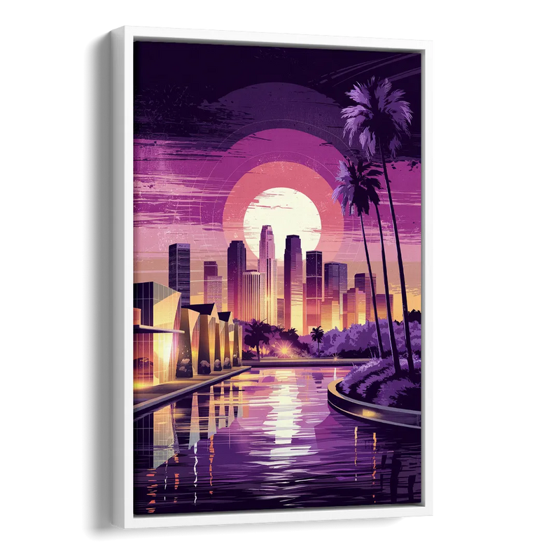 Los Angeles Art District Side - White Canvas Wall Art