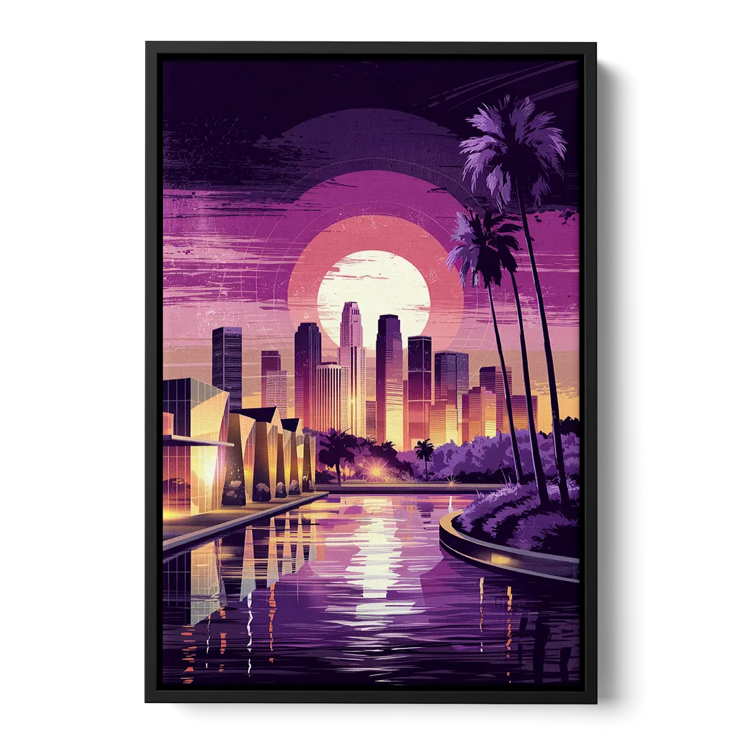 Los Angeles Art District Front - Black Canvas Wall Art