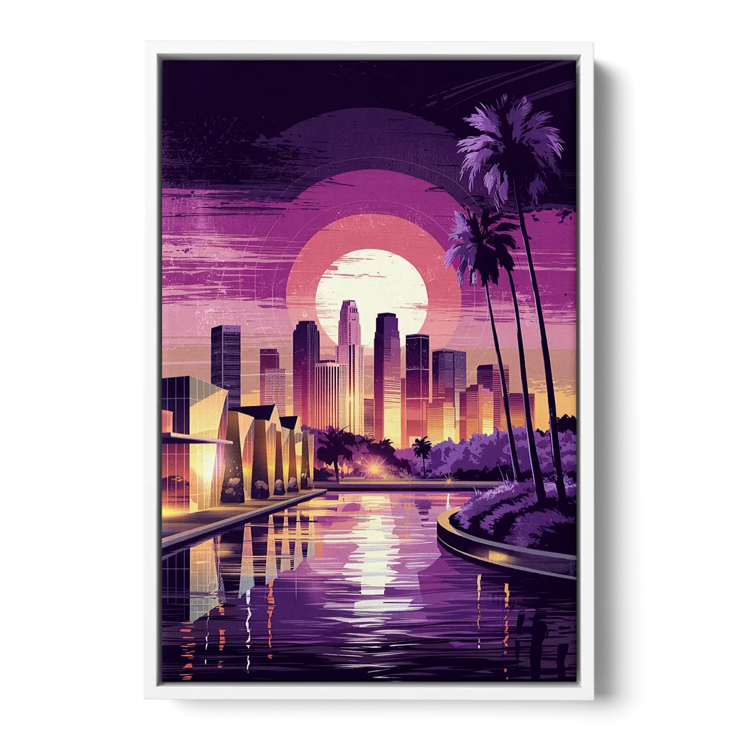 Los Angeles Art District Front - White Canvas Wall Art