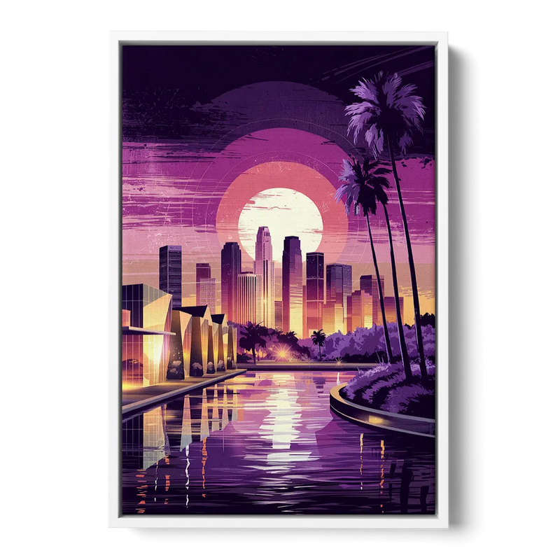 Los Angeles Art District Front - White Canvas Wall Art