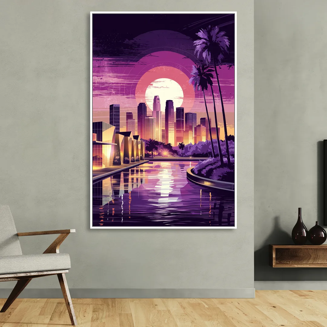 Los Angeles Art District Living Room - White Canvas Wall Art
