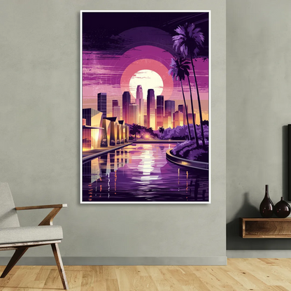 Los Angeles Art District Living Room - White Canvas Wall Art